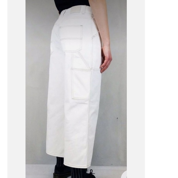 Closed Leyton Ultra High-Rise Cropped Wide-Leg Carpenter Jeans Gray Grey Sz 28 - Picture 15 of 16